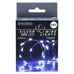 Indoor Garland on Batteries 100 LED Bulbs Cool White Color