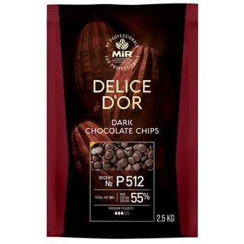 MiR Delice D'or Black Chocolate Chips Р512 55% 2.5kg - buy, prices for METRO - photo 1