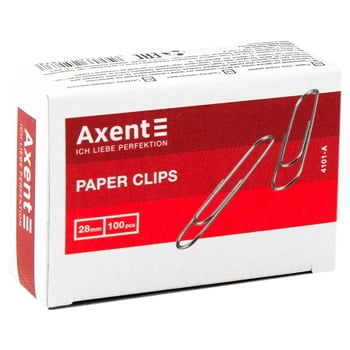 Axent Nickel-Plated Paper Clips 28mm 100pcs - buy, prices for Tavria V - photo 2