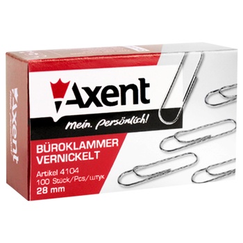 Axent Paper Clips With Bend Nickel-Plated 100pc*2.8cm - buy, prices for MegaMarket - photo 2