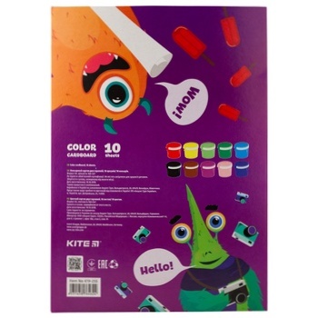 Kite Jolliers Cardboard Color A4 10 sheets - buy, prices for - photo 2