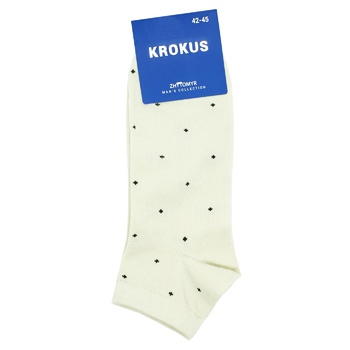 Krokus Men's Socks Short s.42-45 Beige with Black Dots