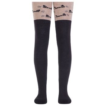 Conte Kids Sof-Tiki Beige Black Cotton Children's Tights 140-146s - buy, prices for COSMOS - photo 3