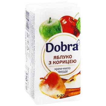 Крем-мыло твердое Dobra Яблоко с корицей 70г х 5шт - купить, цены на Идеал - фото 3