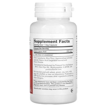 Protocol for Life Balance Alpha-Lipoic Acid 250mg 90 capsules - buy, prices for Biotus - photo 2