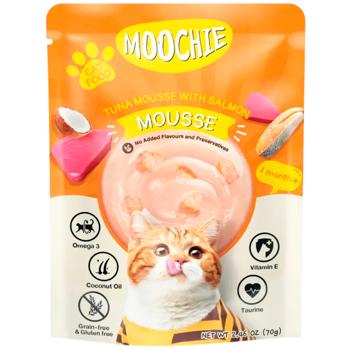 Корм вологий Moochie Mousse з тунцем та лососем для котів 70г - купити, ціни на MasterZoo - фото 1
