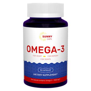 Рыбий жир Sunny Caps Omega-3 Activ Powerfull 1000мг 100 гелевых капсул - купить, цены на Biotus - фото 1