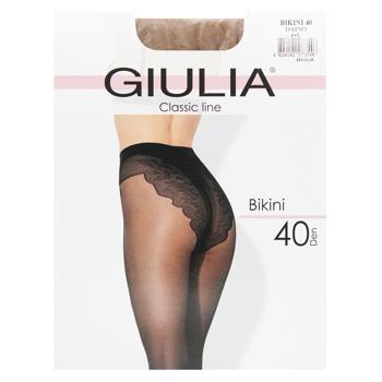 Giulia Bikini Daino Women's Tights 40 Den Size 4