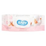 Салфетки влажные Novus Baby детские алоэ и ромашка с витаминами А, С, Е и Д-пантенолом 100шт