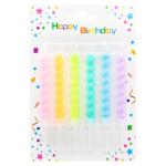 Свечи для торта разноцветные спирали 6шт