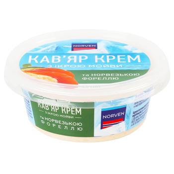 Крем кавьяр Norven с икрой мойвы и норвежской форелью 95г