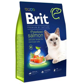 Корм сухой Brit Premium с лососем для стерилизованных кошек 8кг - купить, цены на MasterZoo - фото 1