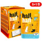 Упаковка вологого корму для котів Half&Half Sterilized 6 шт х 85 г - біла риба та морква