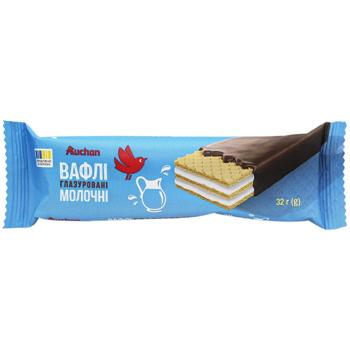 Auchan Glazed Milk Waffles 32g - buy, prices for Auchan - photo 1