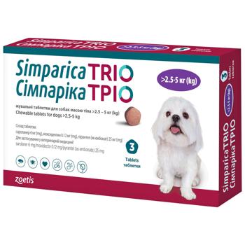 Pills Zoetis Simparica against external and internal parasites 3pcs - buy, prices for MasterZoo - photo 1