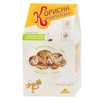 Печиво Корисна Кондитерська Пряжене молоко в шоколадній глазурі 90г