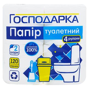 Туалетний папір Господарка 2-шаровий 4шт - купити, ціни на Чудо Маркет - фото 1
