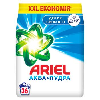 Стиральный порошок Ariel Аква-пудра Lenor Прикосновение свежести автомат 5,4кг - купить, цены на Идеал - фото 1
