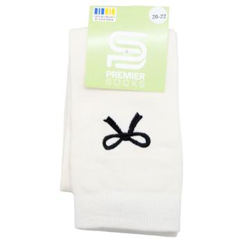 Гольфы Premier Socks детские с вышитым бантиком р.20-22 молочный
