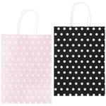 Пакет подарочный крафт горошек 16х22х8см