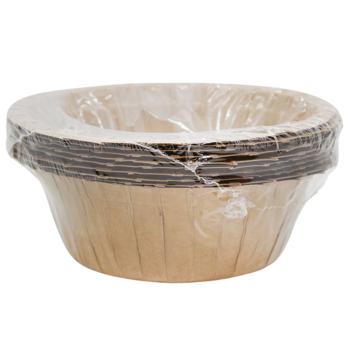 GoPack Set of Craft Cardboard Disposable Deep Plates 500ml 15.5cm 10pcs