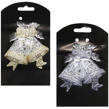 Прикраса Дзвоник прозорий 9,5х9,5см в асортименті - купити, ціни на Auchan - фото 1