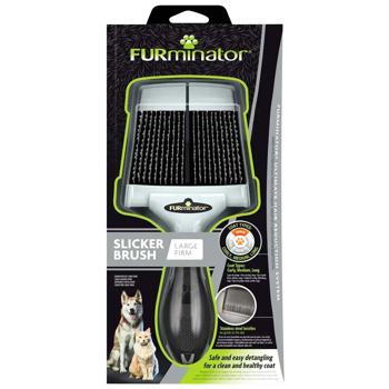 Щітка-пуходерка собак та котів FURminator жорстка 20,5 х 9,5 х 1,5 см L - купить, цены на MasterZoo - фото 2