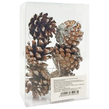 Set of Natural Pine Cones with Silver Tips 6pcs - buy, prices for Tavria V - photo 3