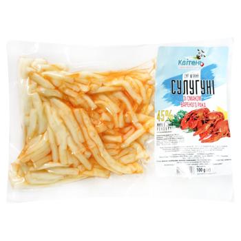 Сир Квітень Сулугуні м'який зі смаком вареного рака 45% 100г - купити, ціни на Чудо Маркет - фото 1