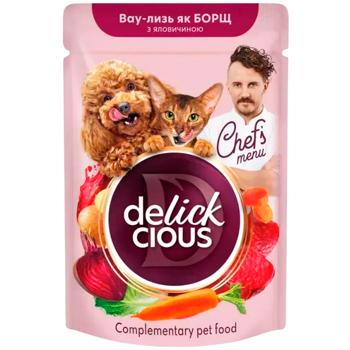 Delickcious Chef's Menu Borscht with Beef Wet Food for Cats and Dogs 85g - buy, prices for MasterZoo - photo 1