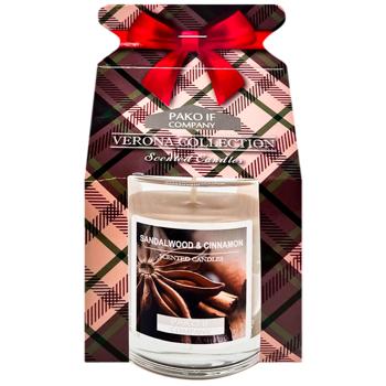 Свічка PAKO-IF Verona Collection сандалове дерево-кориця в склі - купити, ціни на - фото 1