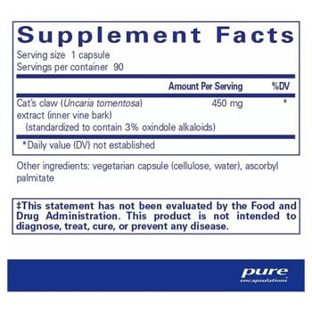 Pure Encapsulations Cat's Claw 450mg 90 capsules - buy, prices for - photo 3