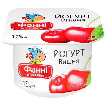 Йогурт Фанні Вишня 1,5% 115г - купити, ціни на Auchan - фото 1