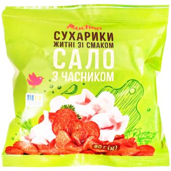 Auchan Rye Rusks with Lard and Garlic Flavor 80g