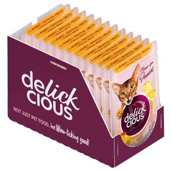Корм вологий Delickcious Пластівці з кроликом та тропічними фруктами для котів 80г - купити, ціни на MasterZoo - фото 2