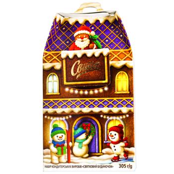 Набор сладостей новогодний Світоч Праздничный домик 305г - купить, цены на - фото 2
