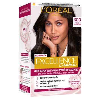 L'Oreal Paris Excellence Creme 300 Dark Chestnut Hair Dye - buy, prices for MegaMarket - photo 1