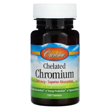 Carlson Chelated Chromium 200mcg 100 tablets