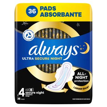 Always Ultra Secure Night Hygienic Pads 36pcs - buy, prices for - photo 4