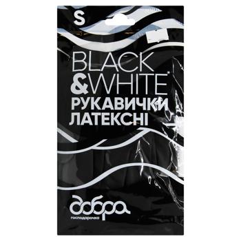 Dobra Hospodarochka Black&White Latex Gloves Size S - buy, prices for Ideal - photo 1