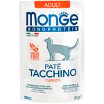 Корм влажный Monge Monoprotein с индейкой для кошек 85г