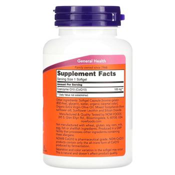 Now Foods CoQ10 Coenzyme Q10 100mg 150 softgels - buy, prices for Biotus - photo 2