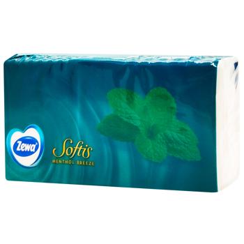 Zewa Softis Menthol 4-ply Paper Handkerchiefs 1pc