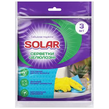 Салфетки влагопоглощающие Solar целлюлозные 3шт - купить, цены на Идеал - фото 1