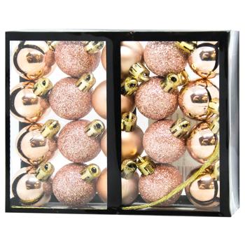 Rose Gold Plastic Balls Set 20pcs*3cm - buy, prices for MegaMarket - photo 1