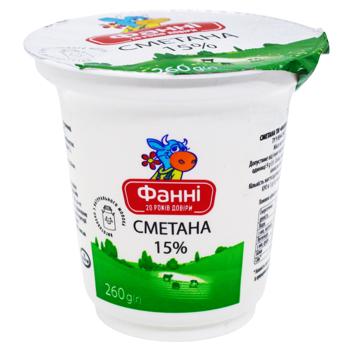 Сметана Фанні 15% 260г - купити, ціни на Ідеал - фото 1