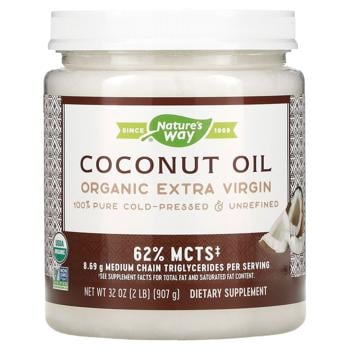 Кокосовое масло экстра, Coconut Oil, Nature's Way, органик, 896 г