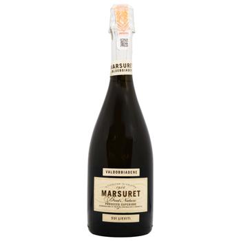 Вино игристое Marsuret Sui Lieviti Prosecco белое сухое 11.5% 0,75л - купить, цены на МегаМаркет - фото 1