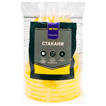 Стаканы Metro Professional пластиковые желтые 180мл 6шт