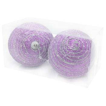 Plastic Purple Christmas Balls 10cm 2pcs